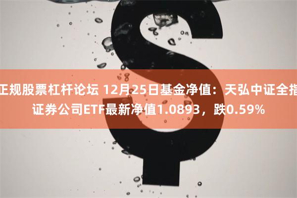 正规股票杠杆论坛 12月25日基金净值：天弘中证全指证券