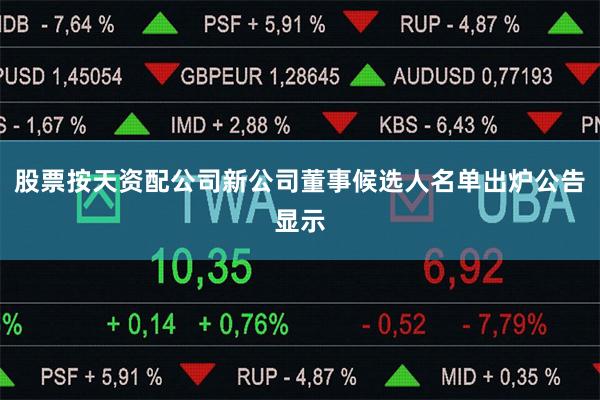 股票按天资配公司新公司董事候选人名单出炉公告显示